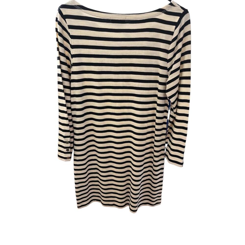 J.‎ Crew 100% Cotton striped dress black/ white/ cobalt - Picture 5 of 9
